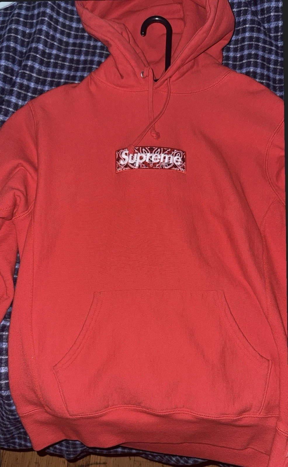SUPREME BANDANA BOX LOGO SWEAT À CAPUCHE ROUGE OCCASION TRÈS BON ÉTAT TAILLE MEDIUM