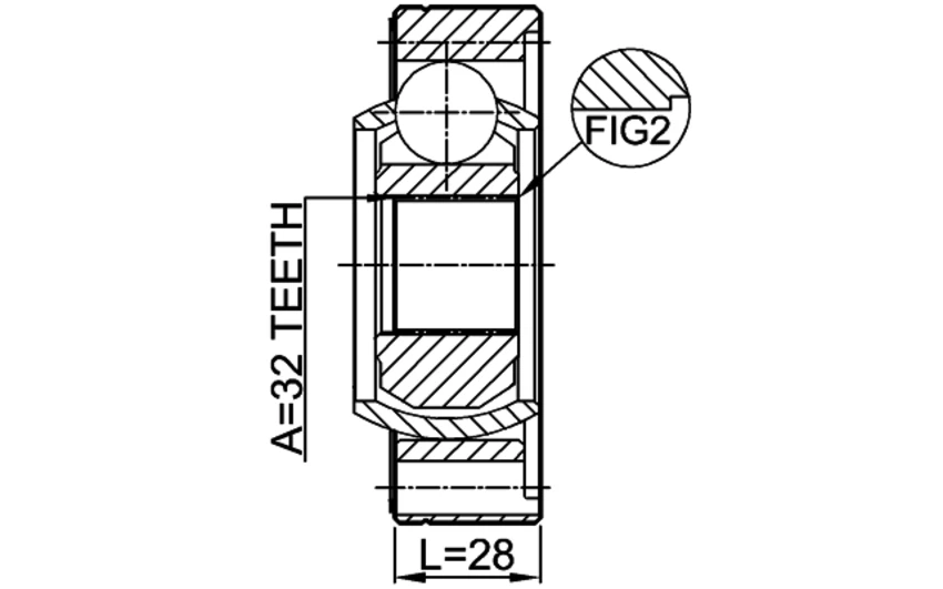Junta de eje de transmisión CV 32X86 febrero 1911-E46SHA OEM 26117548392 Foto 2 de 2