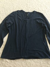 Hanes T-Shirt WomensBlack Long Sleeve Cotton Comfort Breathable Large