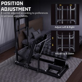Hottoby Racing Simulator Cockpit 4080Auminum With Monitor Stand Fit Thrustmaster