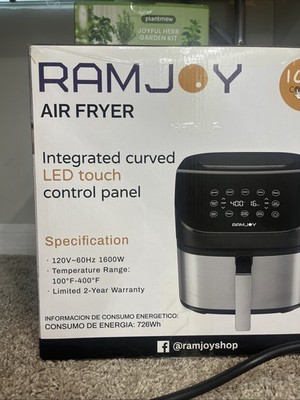 RAMJOY Air Fryer 6.8 Quarts, 10-in-1 Functions, Air Fry, Roast, Bake, Broil, ...