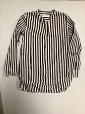 Everlane COTTON WOMENS SIZE 00 GRAY Striped  Long Sleeve TUNIC PERFECT!