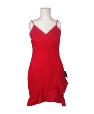 Lulus Sealed with a Kiss Surplice Ruffle Mini Dress M Valentine's Sexy Party USA