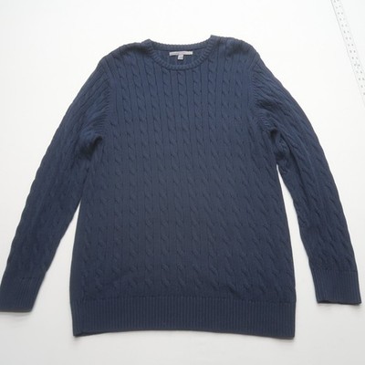 Old Navy Mens Y2K Cable Knit Sweater XL Blue Pullover Preppy Skate 2000s