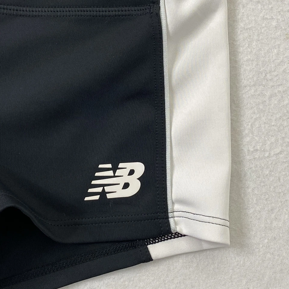 Pantalones Cortos de Entrenamiento New Balance NB Dry Atlético Gimnasio Mujer Talla Pequeña Negro Blanco Foto 3 de 4