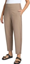 Kirkland Signature Women's Quick Dry Stretch Pull On Ankle Pant, Tan, XX-Large