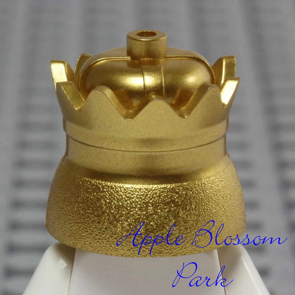 NEW Lego Minifig METALLIC GOLD CROWN King Prince Helmet Castle Kingdom Head Gear - Image 3 of 4