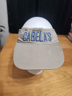 Cabela s Khaki Brown Embroidered Logo Unisex Adult Adjustable Visor Hat Cap