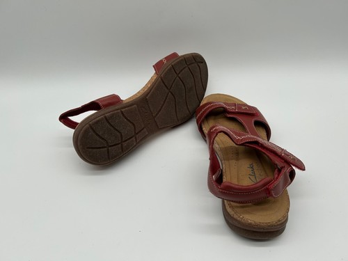 Clarks Roseville Mae Flat sandalo donna rosso vino EUR 40 - Foto 3 di 3