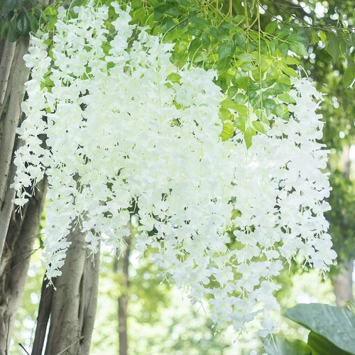 Guirnalda de vid de glicinia artificial 24 un. planta de flores falsas jardín decoración de bodas - Imagen 7 de 38