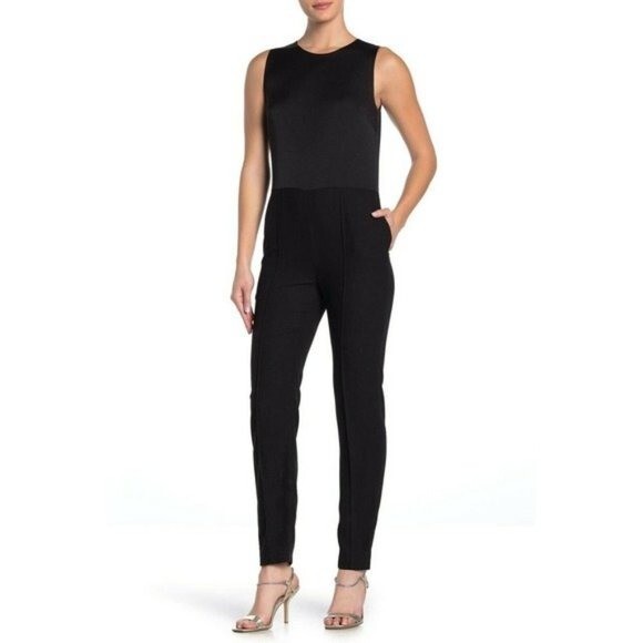 DVF Diane von Furstenberg Melody black jumpsuit sleeveless Skinny new Small 4 6