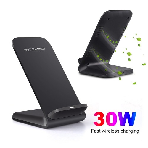 30W Fast Wireless Charger Dock Stand For Apple iPhone Samsung Huawei Cell Phone - Picture 7 of 12