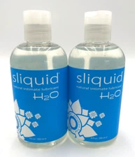 Sliquid Natural Intimate Lubricant H20 8.5oz Lot Of 2 EXP 11/27