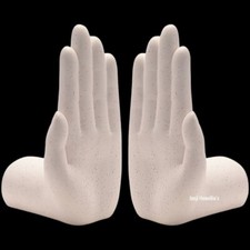 White Praying Hands Bookends Ceramic Book Holder Home Decoration Boxed New Gift