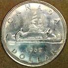 1962 Canada One 1 Dollar ($1) BU VHG 80% Silver Queen Elizabeth II