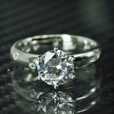 Size 7, vintage sterling silver 925 engagement ring with cz