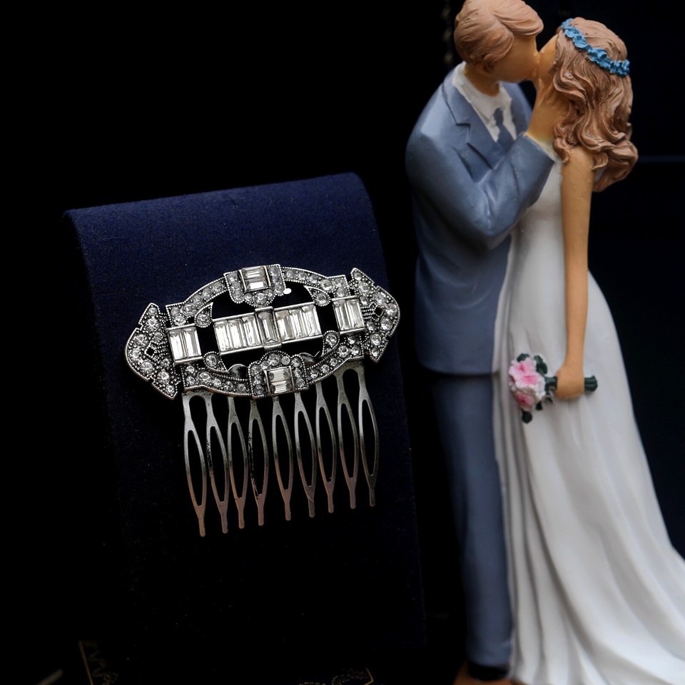 Fascia Capelli Con Strass - Pettine Cerchio Dorato Per Sposa, Feste E Serate Eleganti - Foto 5