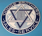 Vintage Dodge Brothers Sign - Sales & Service Gas Automobile Pump Plate Sign