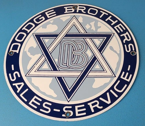Vintage Dodge Brothers Sign - Sales & Service Gas Automobile Pump Plate Sign