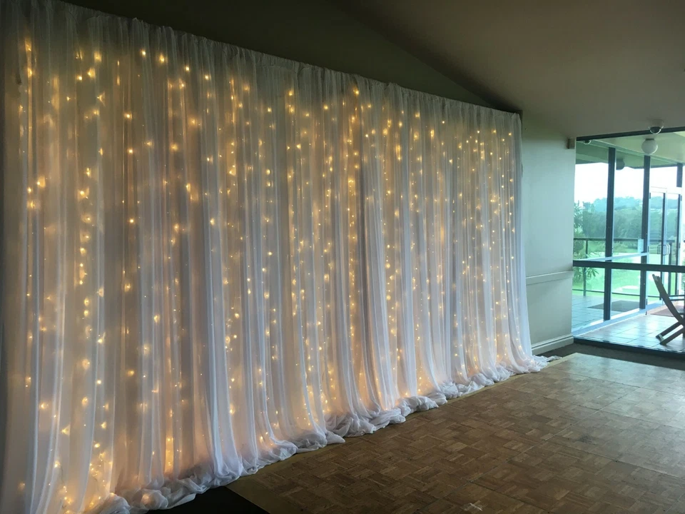 WARM COOL WHITE CURTAIN STRING LIGHTS 3M 6M 12M 18M 24M FAIRY WATERFALL WEDDING