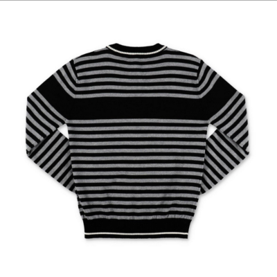 BALMAIN WOMEN KNIT STRIPED LOGO SWEATER BT9P30 930GR | eBay