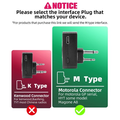 Walkie Talkie Bluetooth Earpiece Wireless Headset M Plug PTT Earphone - Photo 9/10