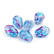 Blue Teardrop Glass Beads 11mm Lake Blue Pink Faceted Beads G9644 -10, 20, 50PCs