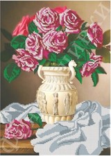 DIY Bead Embroidery kit roses in a vase Needlepoint Beading Beadwork