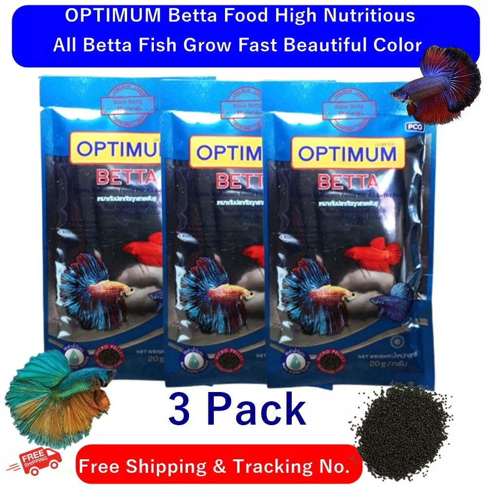3 x OPTIMUM Betta Food High Nutritious All Betta Fish Grow Fast