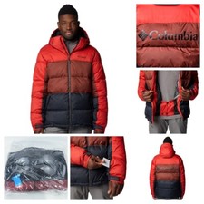Columbia XL Men's Jacket Red  Black Retro Insulated Rain Stain Resist Puffer New