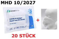20x Corona Schnelltest Safecare + 20 FFP2 Covid-19 Antigen Nasen Test MHD 10/27