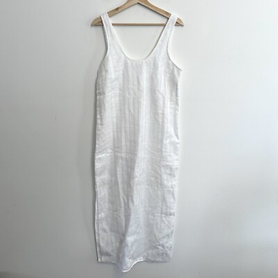 chinese dress ladies Banana Republic white linen dress, size M/Petite