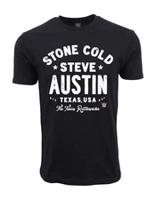 WWE STONE COLD DTA TEXAS USA BHF T SHIRT OFFICIAL ITEM BLACK
