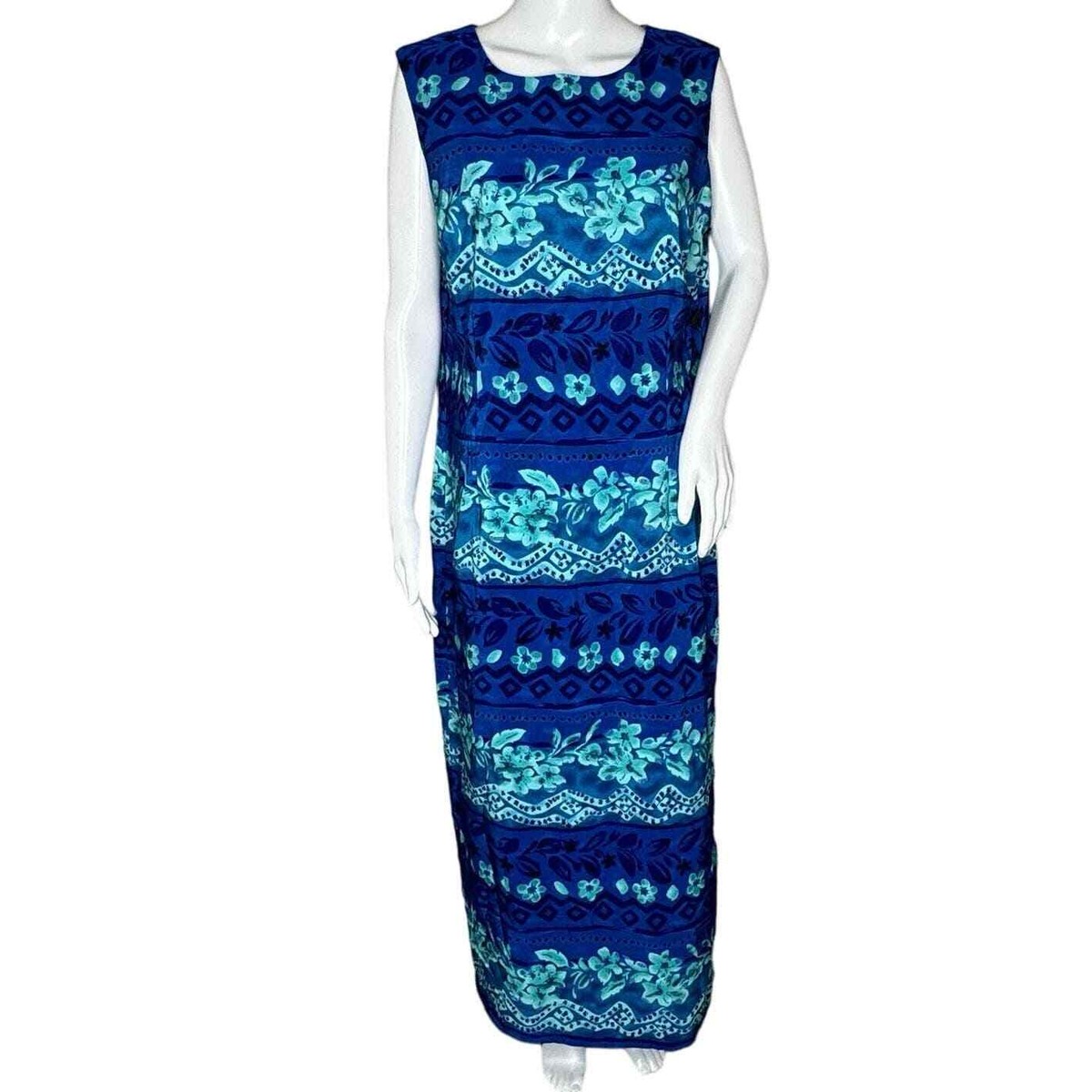 cobalt blue dress what colour shoes Royal Blue Tropical Floral Puff Sleeve Dress with Stripe Trim – Annie Jack  TX main image 0