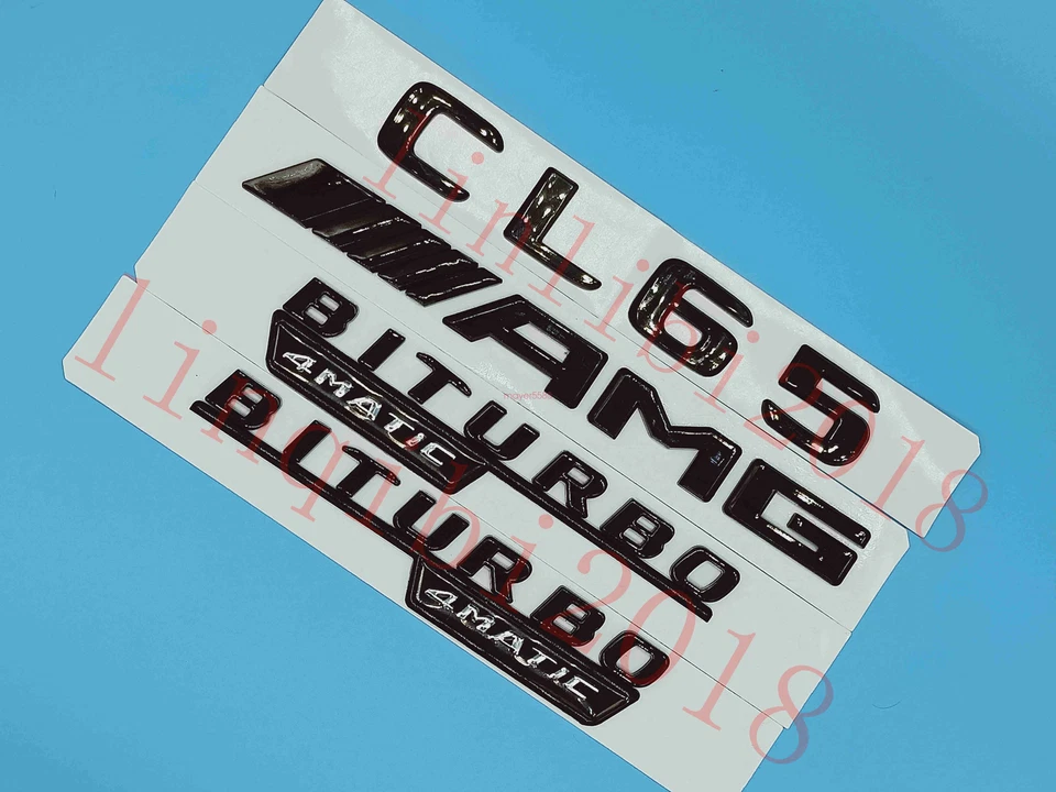 Pegatina insignia emblema negro brillante plano "CL65 AMG BITURBO" para Mercedes Benz CL65 Foto 4 de 4