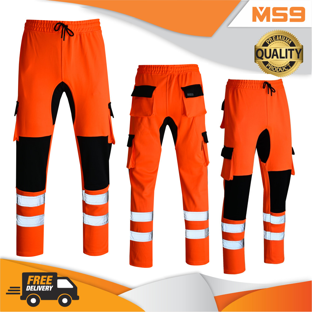 Pantalones de trabajo de carga de vellón de alta visibilidad MS9 para hombre H10