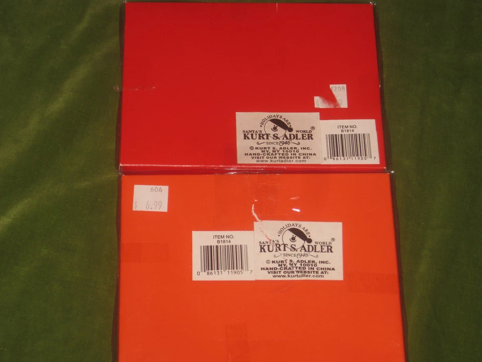 Vintage Kurt Adler 2 Conjunto 24 Enfeite de Natal de Cristal Transparente - Imagem 2 de 4