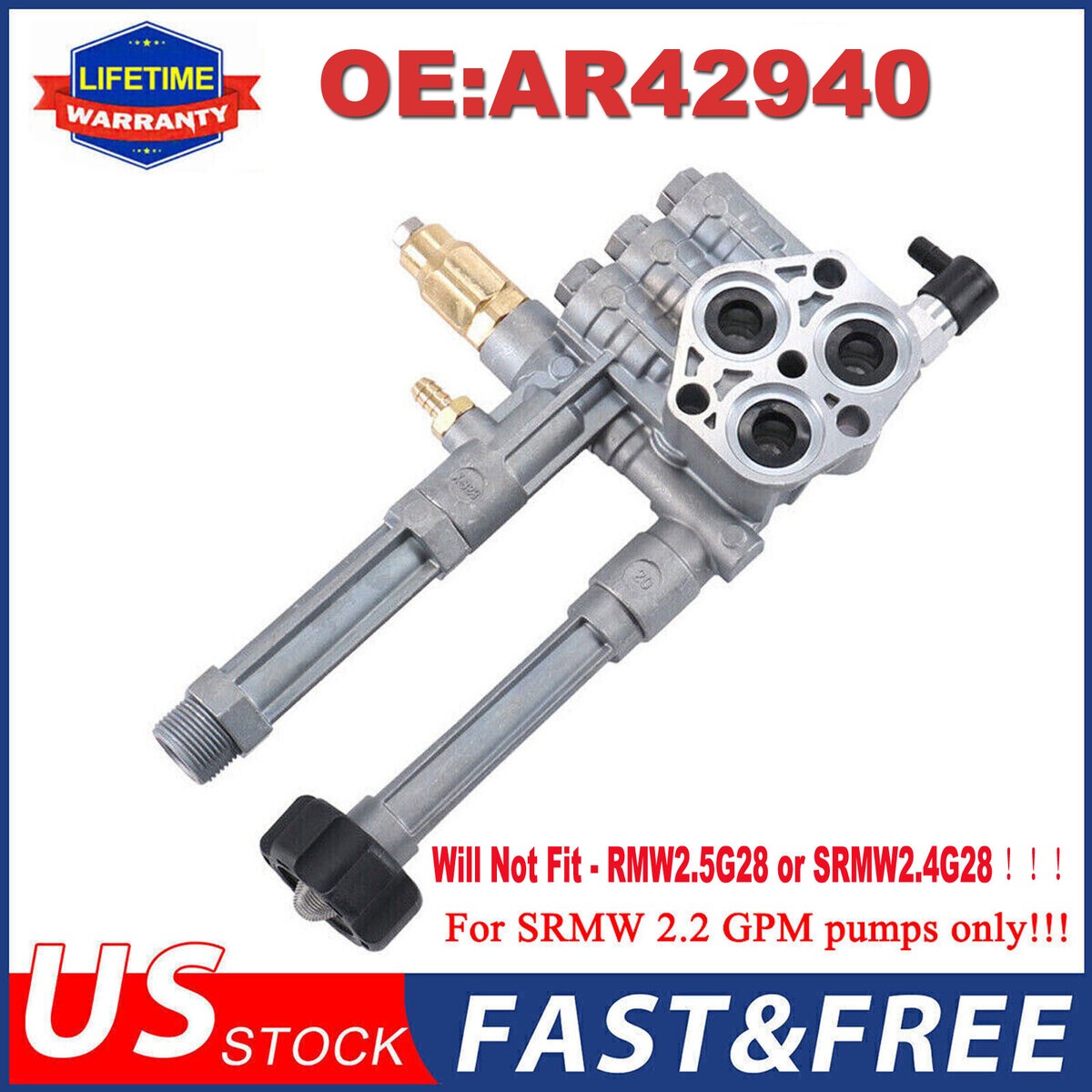 Tête De Pompe De Nettoyeur Haute Pression Avec Déchargeur Et