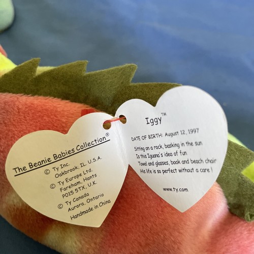 Ty Beanie Baby Collection 1997 6a generazione Iggy visto con etichetta da appendere 5g - Foto 3 di 3