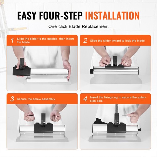 Drywall Skimming Blade Set Knife Combo 10/16/24/32/40 in & 34-81 in Handle - Picture 5 of 10
