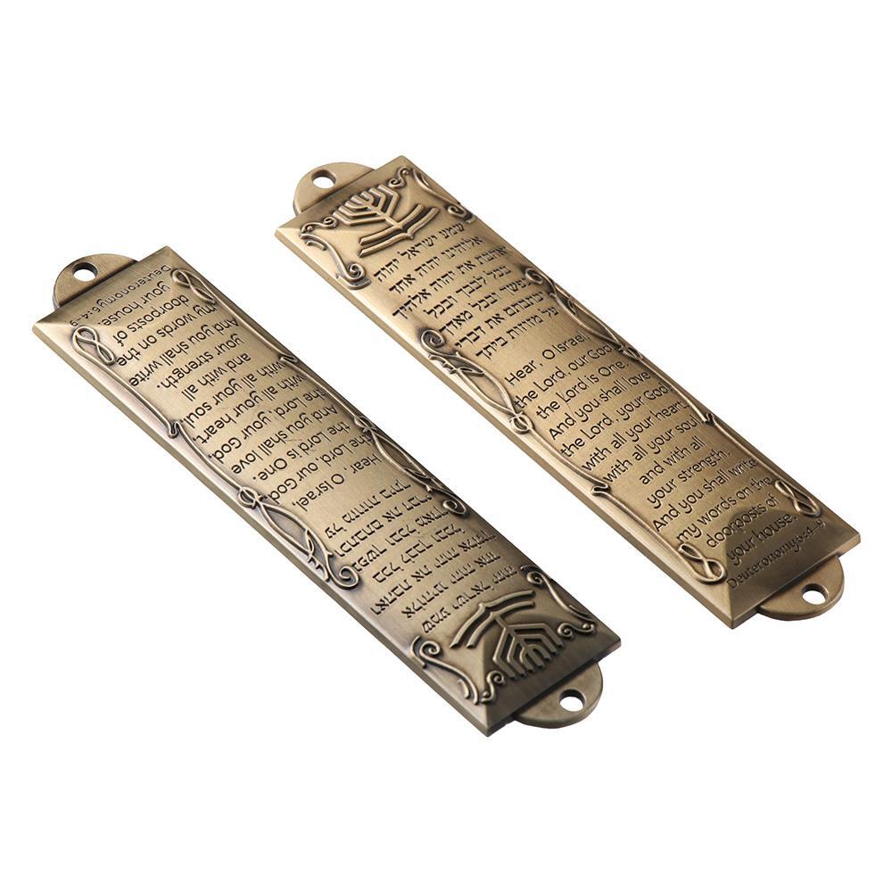 2pcs Metal Mezuzah Cover Bronze Double Sided Tape Article Party