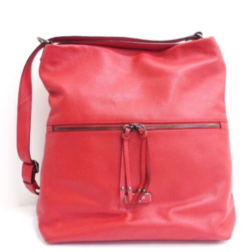 Picard 2 Way Handbag Rucksack Leather Red Used - Foto 1 di 8