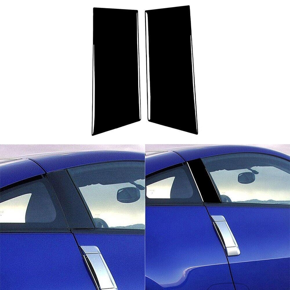 Piano Black Exterior Window B-Pillar Panel Trim Decal For Nissan 350Z Z33 03-09
