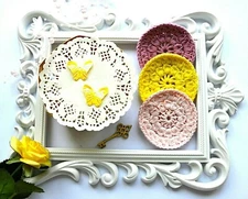 6 Crochet Cotton Face Rounds - Makeup Remover Pads, Reusable & Washable Scrubby