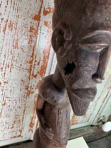 Male African Wooden Statue Figure 22.5” Tall Hand Carved. - Picture 19 of 20