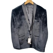 NWT Men's Wintage Blazer - Suits Black Velvet Style Tux Size 50 Old Money Prom