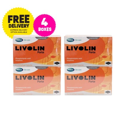 4 X Livolin Forte 50'S Liver Cleanse Detox Vitamin Supplement - Free Shipping