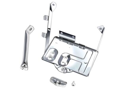 Rugged Ridge Battery Tray Kit Fits CJ Stainless Steel Fits 1976-1986 Jeep CJ