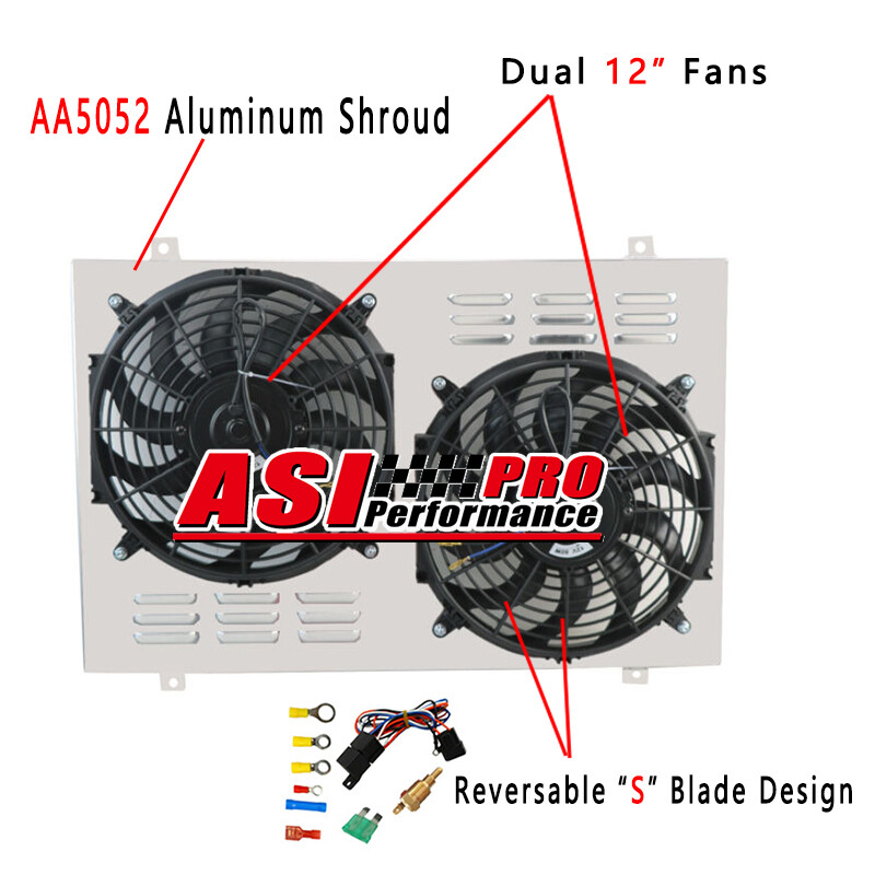 Electric Fan+Shroud+Relay For 1982-92 Chevy Camaro Pontiac Firebird Trans-am V8-image