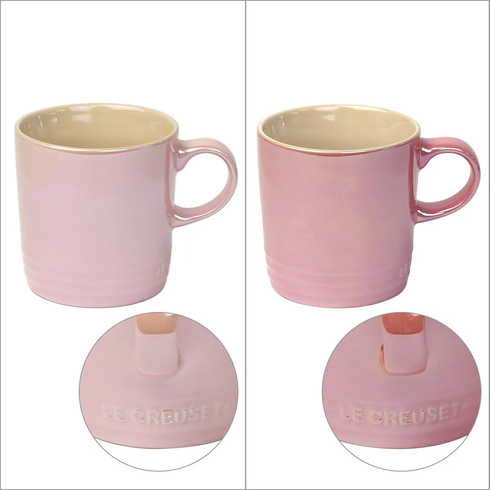 Taza Le Creuset 350 ml Metálica Juego de 4 Gasa Rosa Violeta Gris Niebla NUEVO Foto 3 de 4